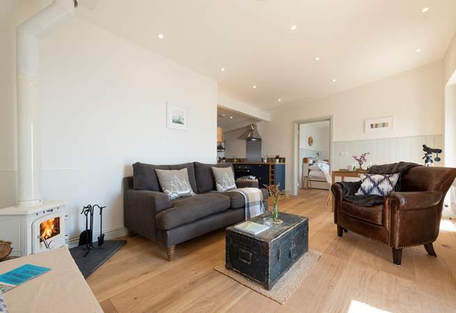 The open plan living-room is both spacious and stylish.