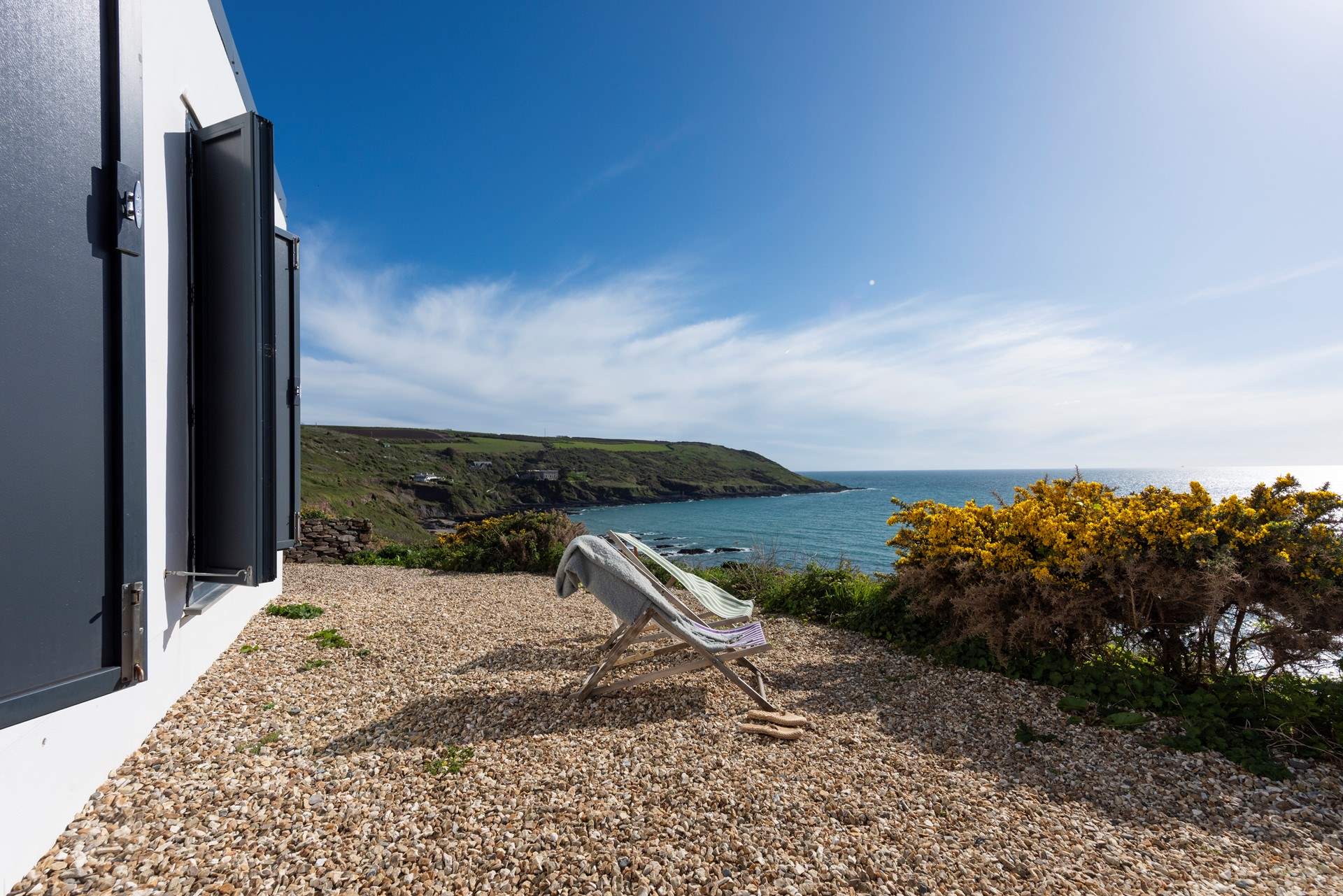 The panoramic views look towards the Rame Head Heritage Coast in one direction.