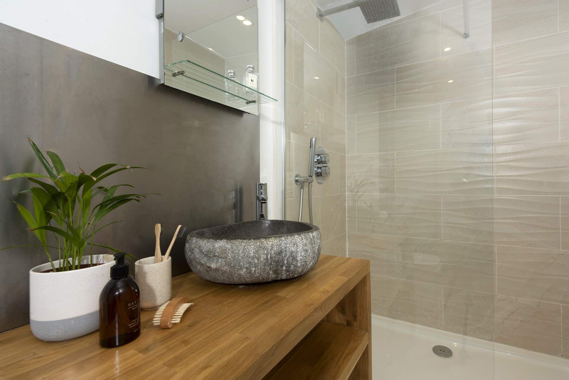 A hot shower awaits after a day exploring the coast path.