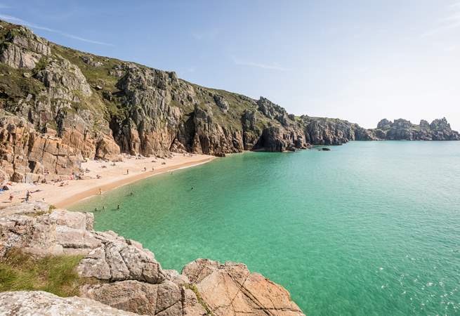 The sea in the Porthcurno area is unlike any other.