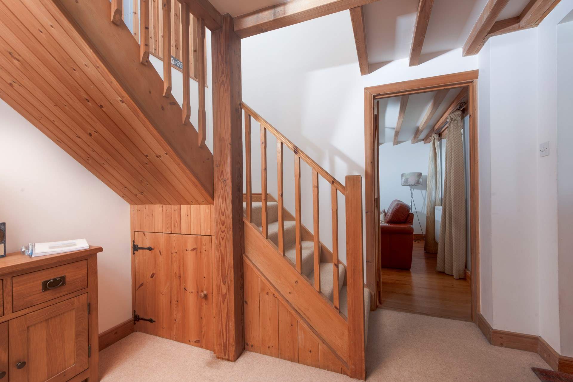 The stairway boasts plenty of character.