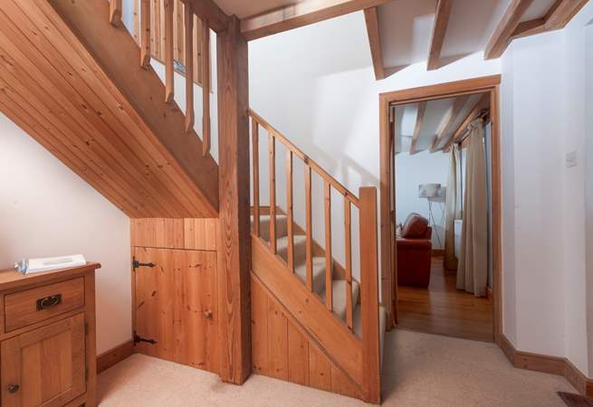 The stairway boasts plenty of character.