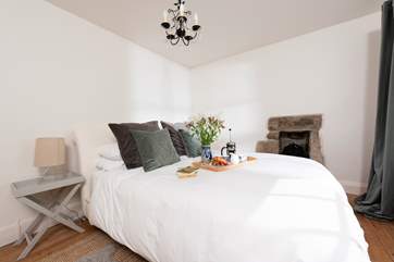 Lovely linens and simple furnishings.