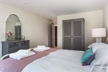 The master bedroom has a super-comfy king-size bed.