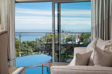 The lounge leads onto the balcony, which is a very special place to sit and enjoy a cup of coffee.
