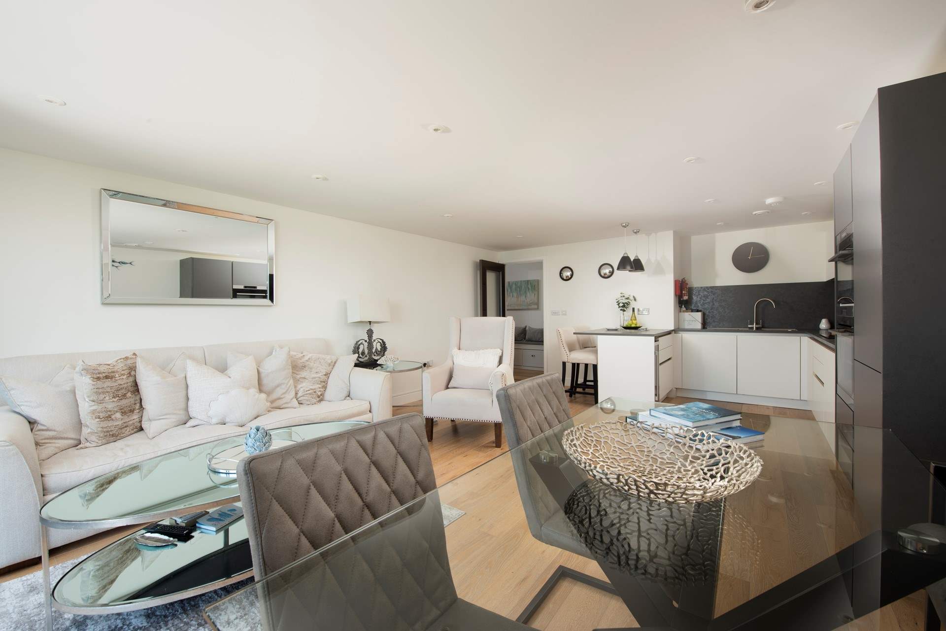 There is plenty of comfy seating for the whole family to enjoy.