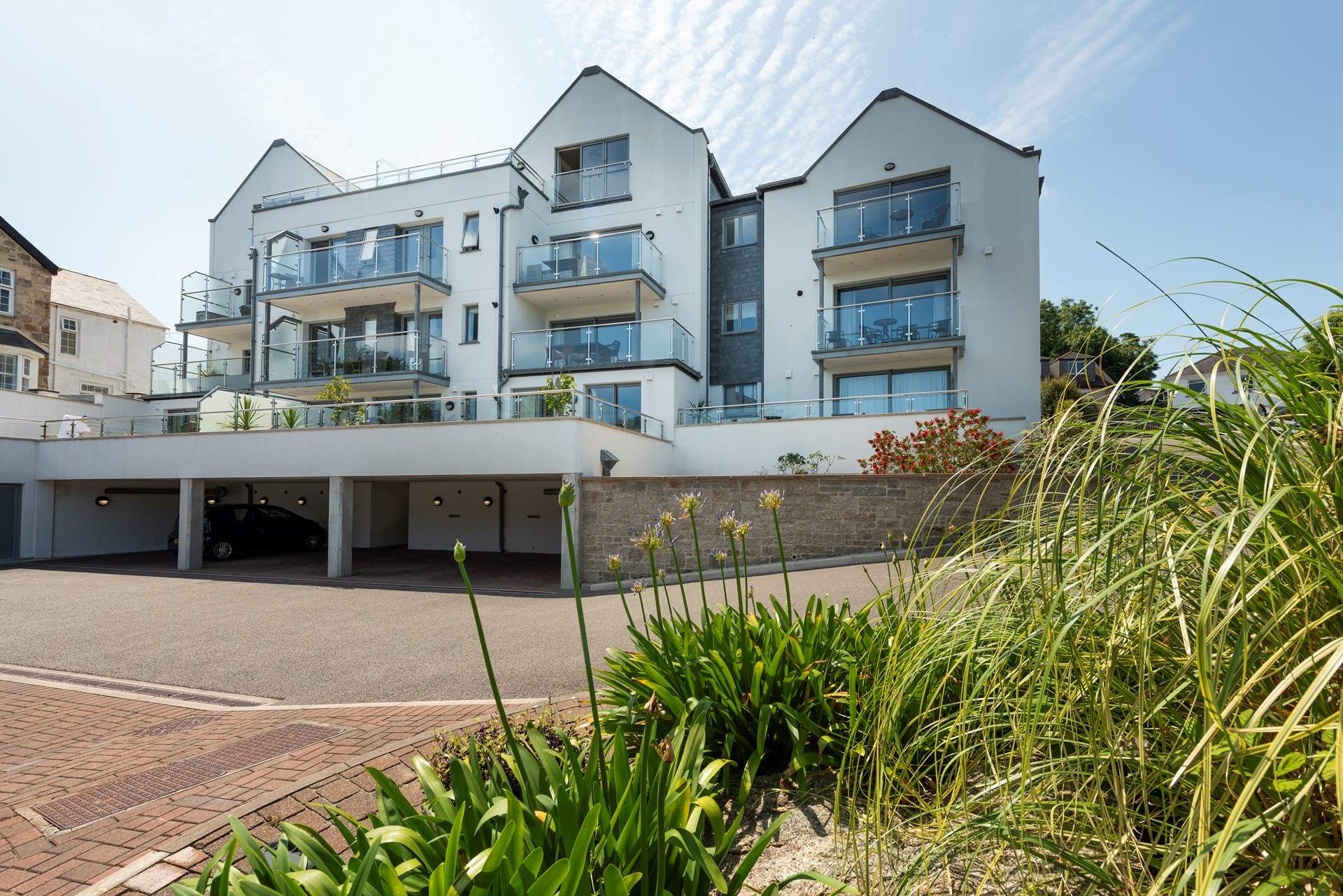 The rear of the St Margaret's development, where all the apartments face the sea.