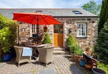 The front door to the cottage.
