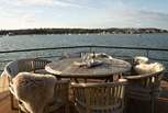 Enjoy al fresco dining any time on board your luxury houseboat.