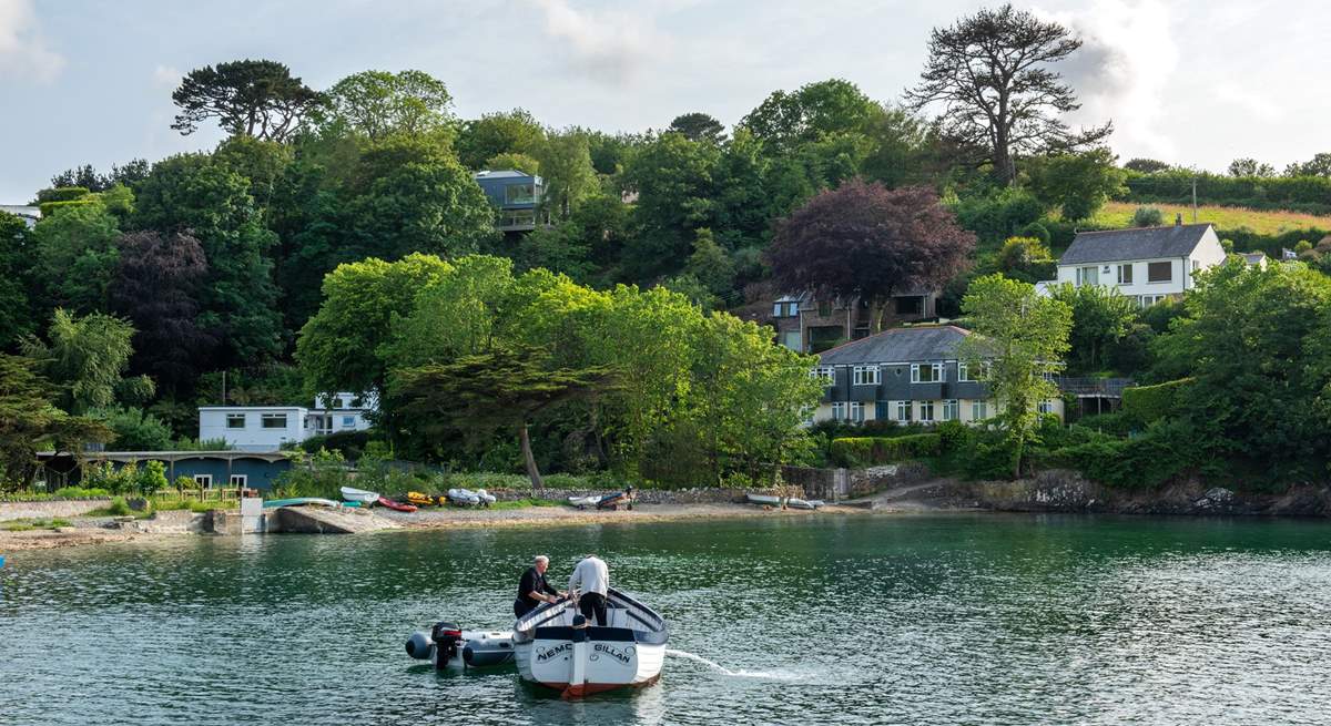 Looking back towards the house from the water, Carne Haven can be seen in the middle of the photo.