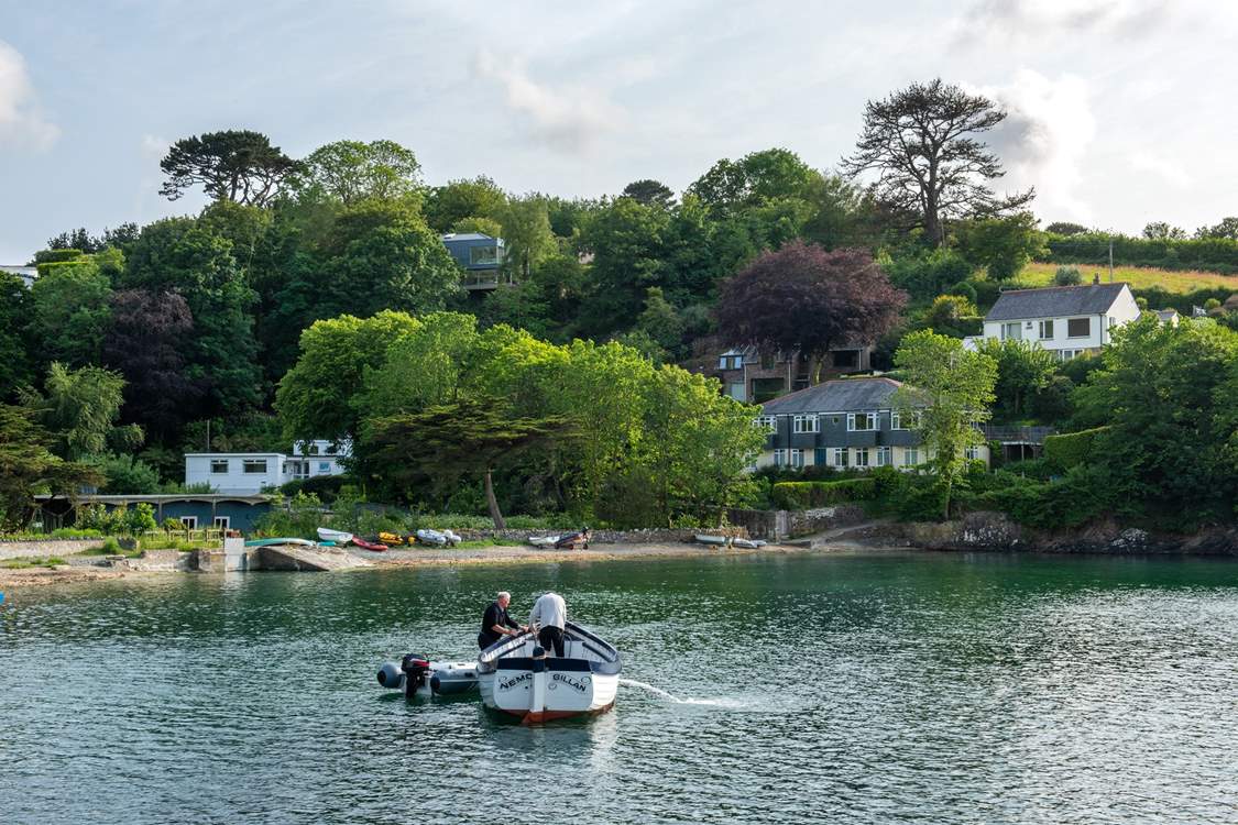 Looking back towards the house from the water, Carne Haven can be seen in the middle of the photo.