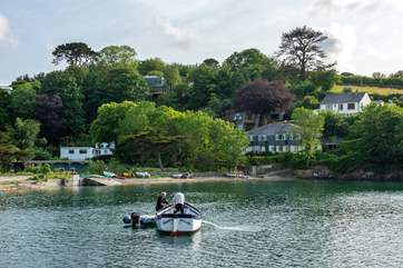 Looking back towards the house from the water, Carne Haven can be seen in the middle of the photo.