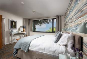 The fabulous main bedroom with stunning views. 