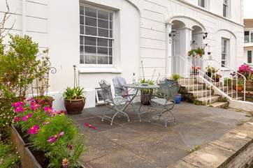 The patio at the front of the property, make sure you don't forget the bottle!