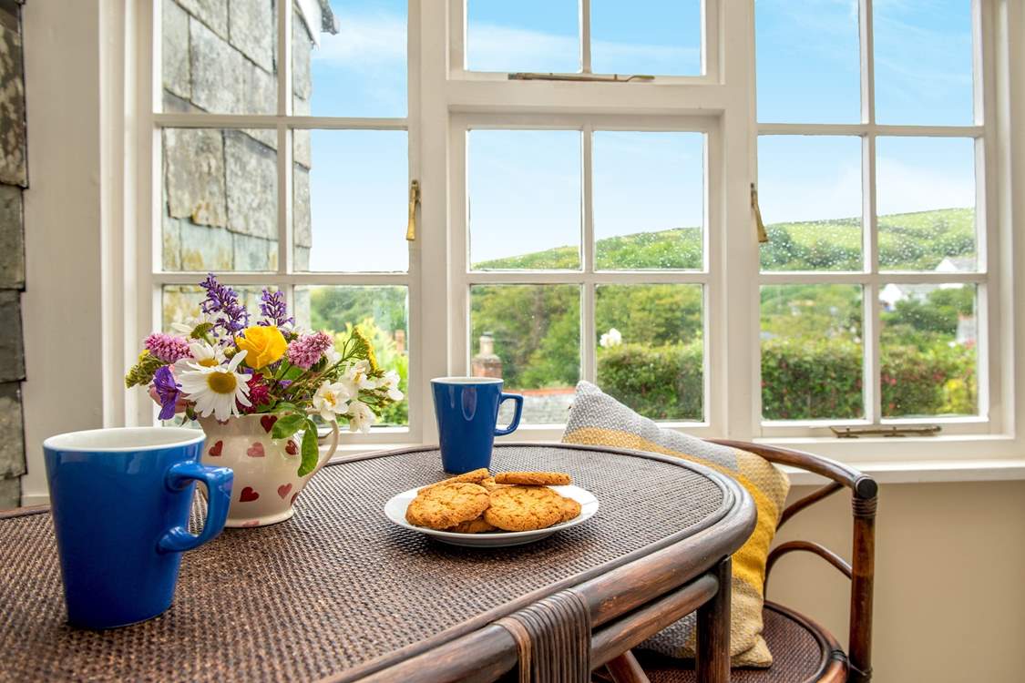 The sun-room is the ideal spot for holiday breakfasts or morning coffee.