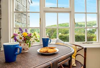 The sun-room is the ideal spot for holiday breakfasts or morning coffee.