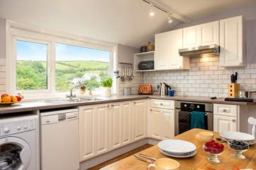 The kitchen/breakfast-room is a lovely room, well-equipped for all your holiday catering needs.