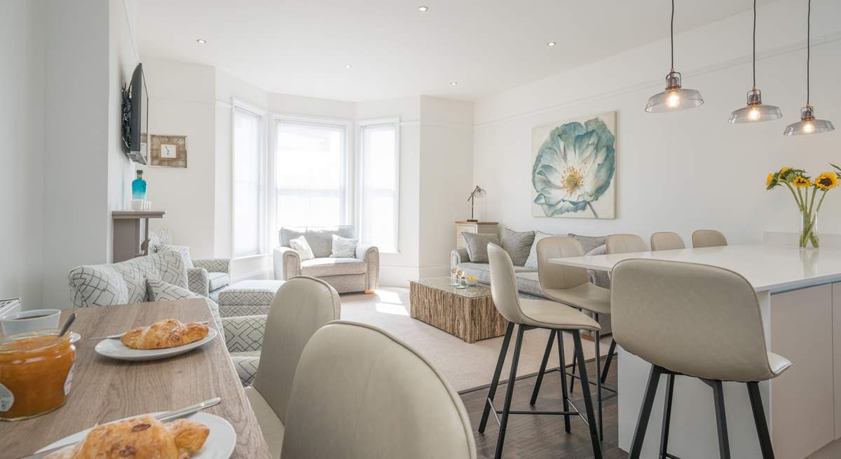 The sun-filled living space is perfect for socialising.