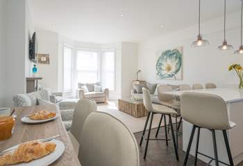 The sun-filled living space is perfect for socialising.