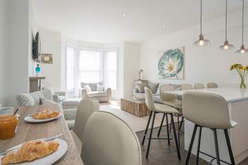The sun-filled living space is perfect for socialising.
