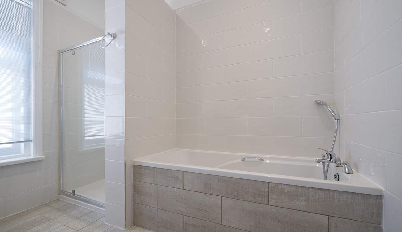 The family bathroom has a bath as well as a shower. Which to choose?