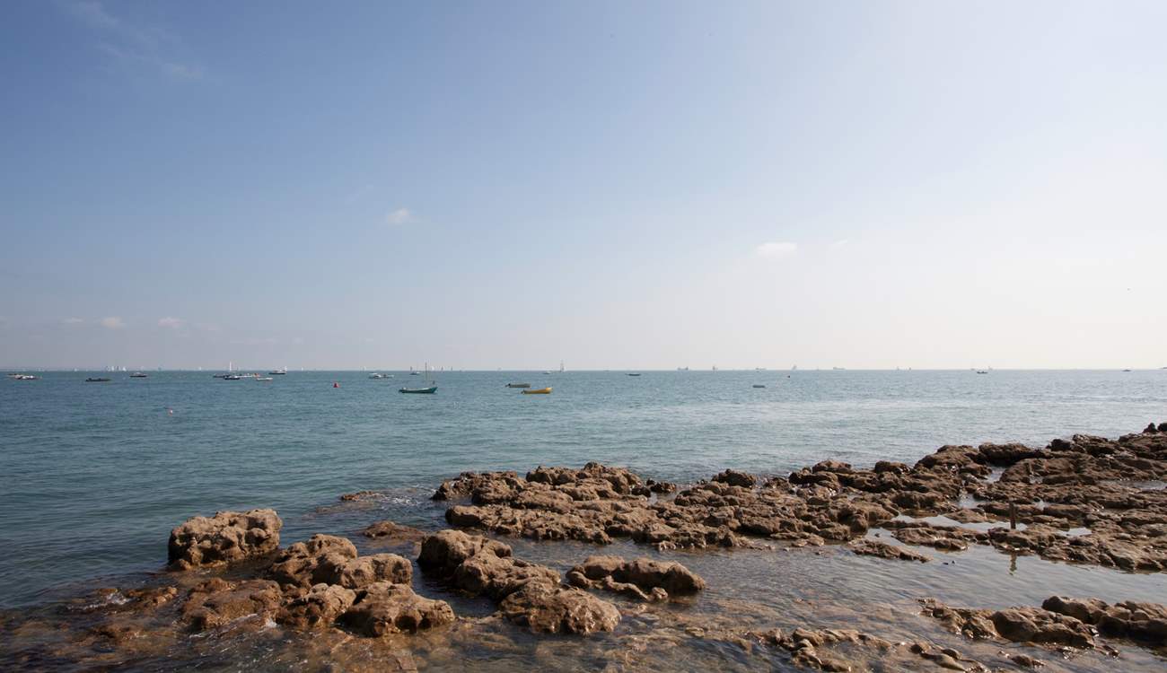 Overlooking the Solent, Seaview has rockpools galore for crabbing.