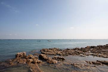Overlooking the Solent, Seaview has rockpools galore for crabbing.