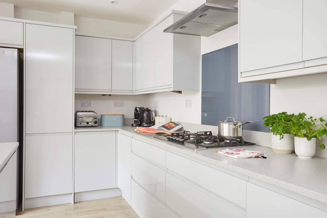 The modern well equipped kitchen.