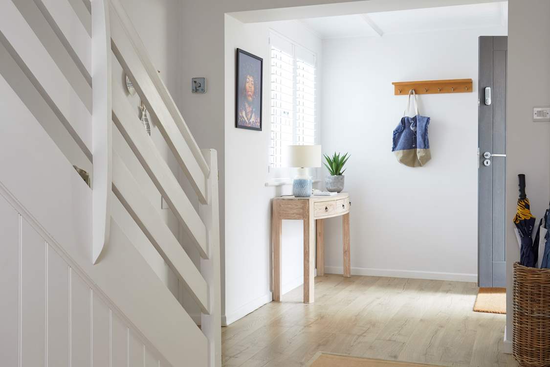 The welcoming entrance hall to Dolphin Cottage.