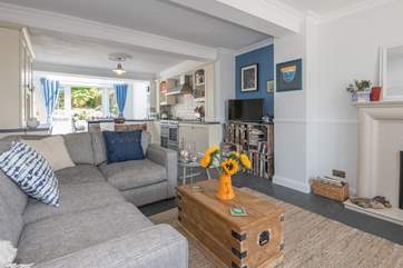 Lovely open plan living with patio doors leading to the front and rear outside areas.