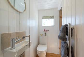 The shower-room is light, bright and stylish.