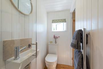 The shower-room is light, bright and stylish.