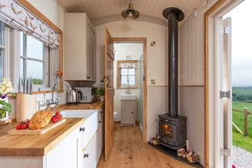 Inside, the hut is both stylish and well-equipped.