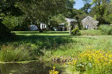 Looking back towards Trevoole Old Manor and next door is the owners' barn.