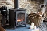 The warming wood-burner ensures year-round cosiness and adds a lovely atmosphere to out-of-season breaks.