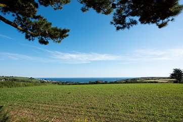 Sea views across the countryside.