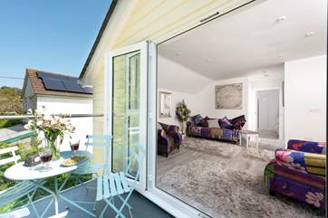 From balcony to sofa.