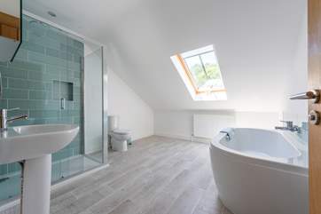 The huge bathroom.