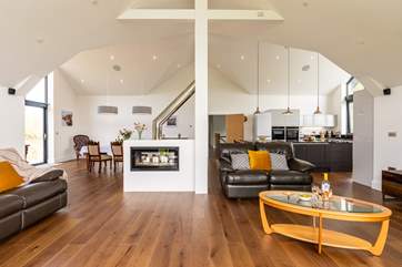 The large open plan living space is light and airy.