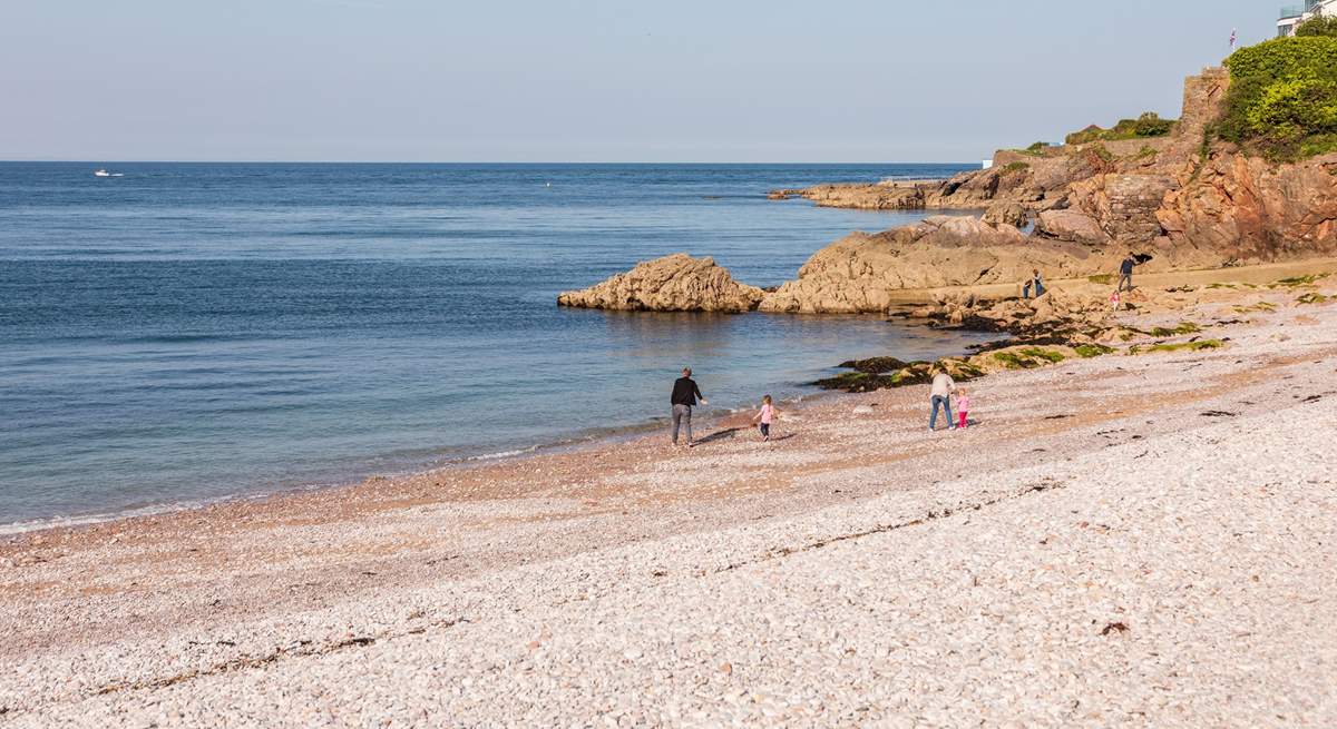 The beach at Brixham is a lovely place to spend time.