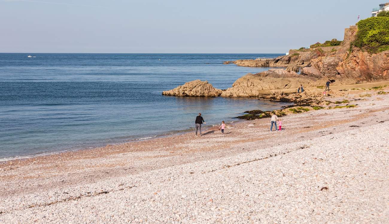 The beach at Brixham is a lovely place to spend time.
