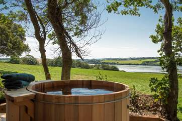 With absolutely stunning views over a meadow to the Camel Estuary.