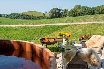 Cook up a storm on the fire-pit barbecue.