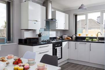 The light kitchen/diner is very well-equipped.