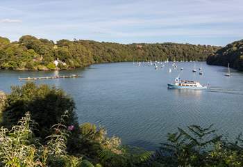 In spring and summer catch the ferry from the pontoon at Malpas and explore the Fal River.