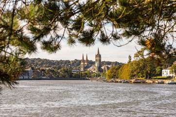 Looking upstream to the city.