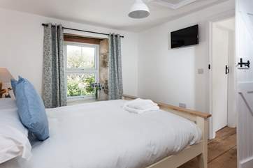 The master bedroom is located on the first floor.