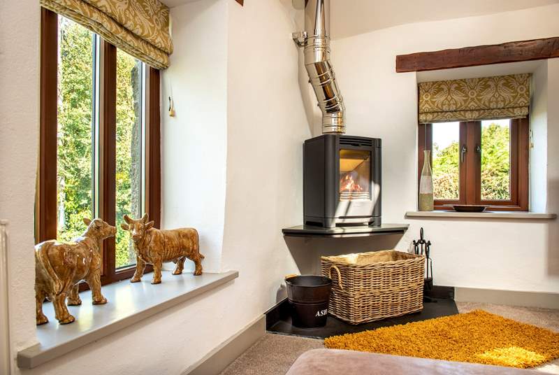 The toasty wood-burning stove will be a welcome sight on those out of season breaks