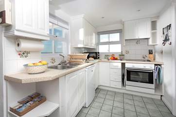 The kitchen-area, from here there are wonderful sea views.