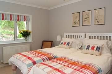This bedroom has the option for twin beds or a 'zip and link' super-king double bed.